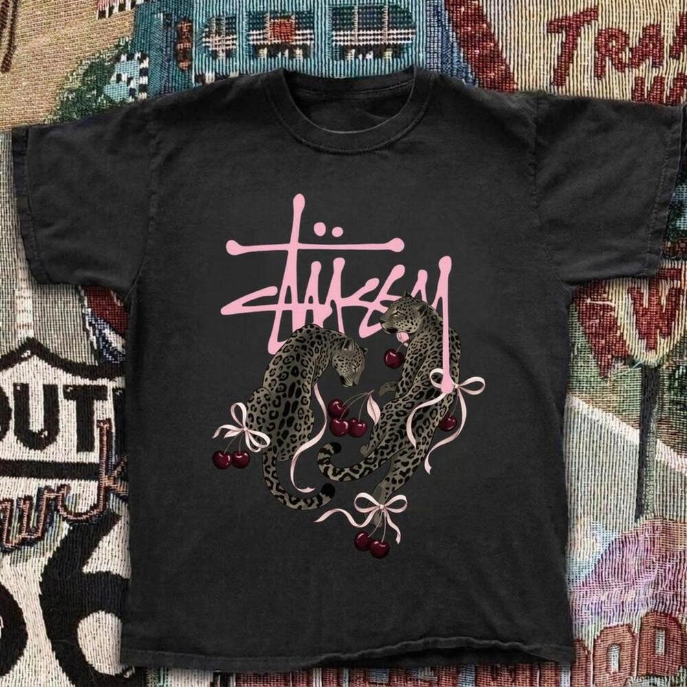 Stussy Black Cherry Leopard Tee